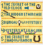 Mopsey Designs -The Book Canvas - Nancy Drew Book Stack